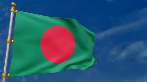 Bangladesh bandera 3d animación revoloteando en el viento en un