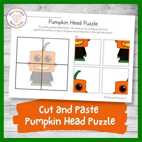 Printable Pumpkin Head Puzzle - Halloween Cut And Paste Worksheet ...