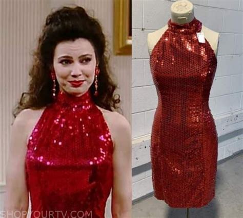 The Nanny Season 1 Episode 1 Frans Red Sequin Halter Dress Shop Your Tv