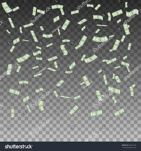 Money Rain Isolated On Transparent Background Stock Vector (Royalty ...