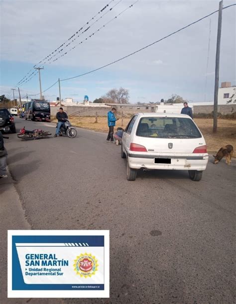 Una Joven Motociclista Sufrió Una Fractura Expuesta Al Chocar Contra Un