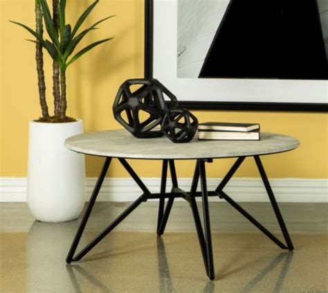 Coaster Fine Furniture - Hadi - Round Coffee Table With Hairpin Legs ...