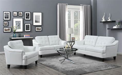 Coaster Fine Furniture - 3 Piece Living Room Set - White - EZ Furniture ...