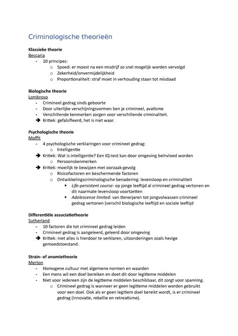 Criminologische theorieën Criminologische theorieën Klassieke theorie