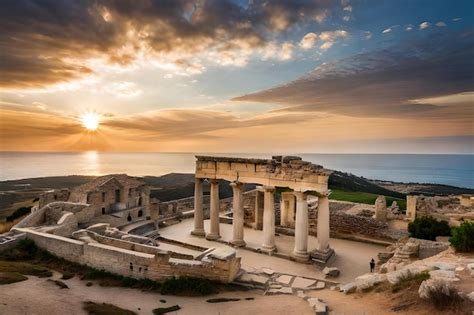 Una Vista Del Atardecer De Las Ruinas De Feso Foto Premium