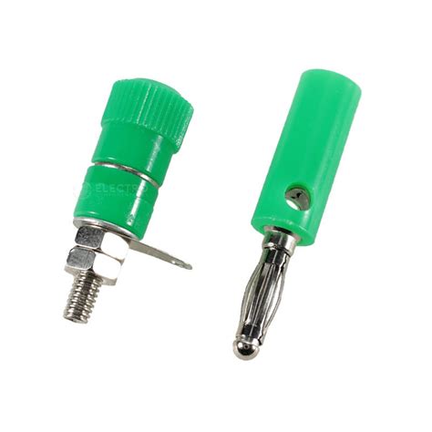 Conector BANANA 4mm Macho Hembra VERDE