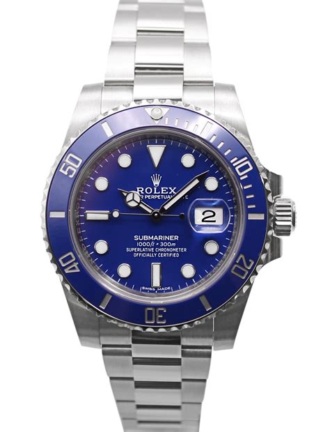 Rolex Submariner Blue Index Dial Oyster Bracelet 116613 Pre Owned