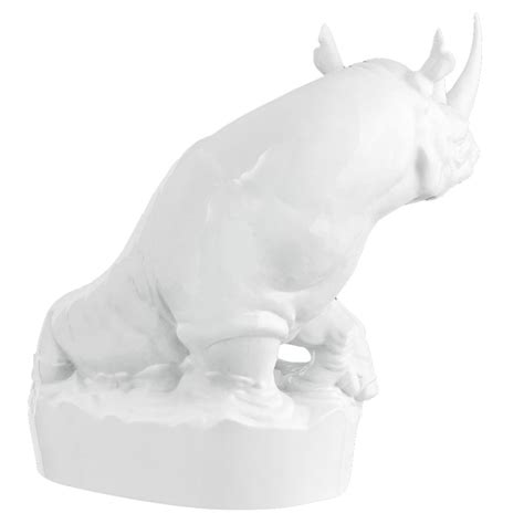 Porzellanfigur Nashorn Weiß 28cm von Meissen erkmann