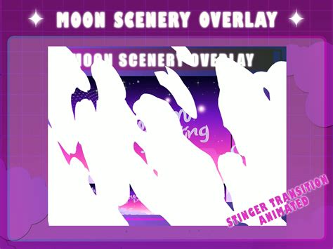 Animated Moon Scenery Overlays Moon Stars Screens For Twitch Etsy