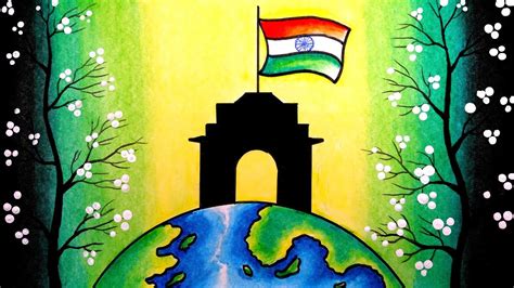 Tourism In India A Growing Global Attraction Drawing Painting Poster