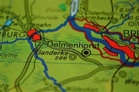 The City Name DELMENHORST, Germany , on the Map Stock Photo - Image of ...