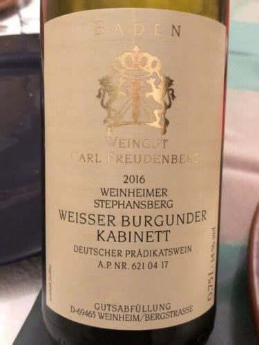 Weingut Carl Freudenberg Weinheimer Stephansberg Weisser Burgunder