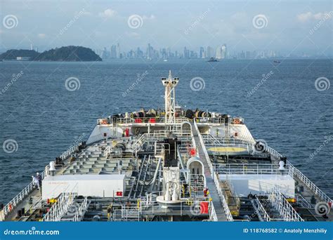 Bow Of The Tanker At Anchor Near From Panama Stock Photo Image Of