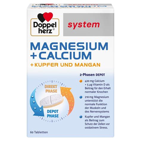 Doppelherz System MAGNESIUM CALCIUM KUPFER UND MANGAN 60 St Shop