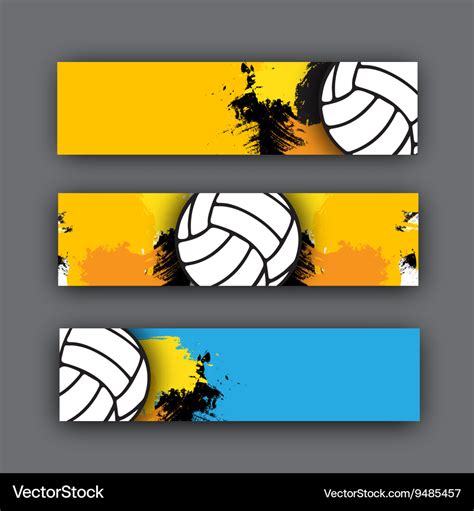 Collection of banners volleyball theme Royalty Free Vector