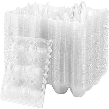 Amazon SOUJAP 100 Pack Clear Plastic Egg Cartons 6 Cell Stackable