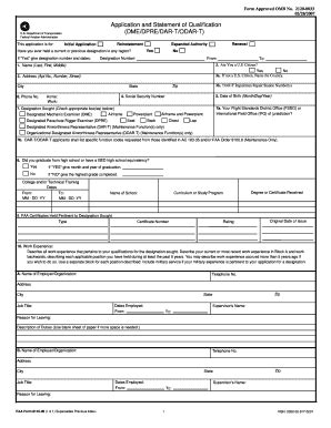 Fillable Online Application And Statement Of Qualification Reginfo