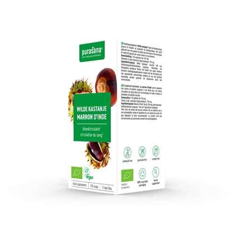 Wilde Kastanje Bio 120 Capsules Purasana LOF Der Kruiden