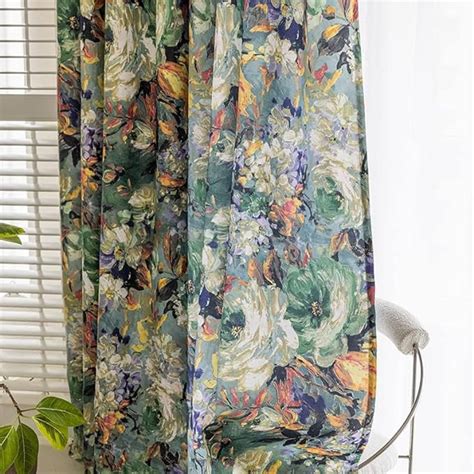 Iluogudu Floral Farmhouse Curtains Semi Blackout Living