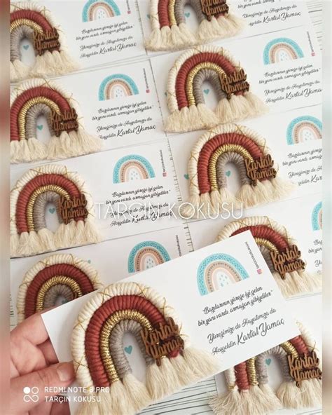 Rainbow Mini Macrame Keychain Favors For Guest Wedding Favors