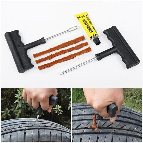 Kit de réparation crevaison pneu voiture tubeless mèches matériel