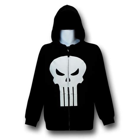 Punisher White Skull Zip Up Hoodie