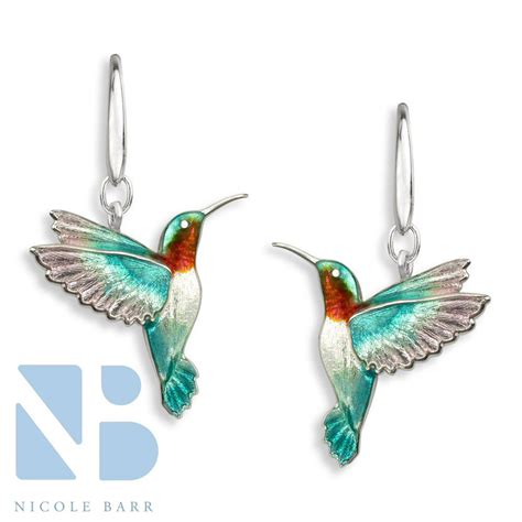 Silver Hummingbird Earrings Goldinart