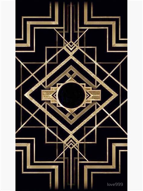 Art Deco Vintage 1920 Era The Great Gatsby Gold Black Pattern Elegant