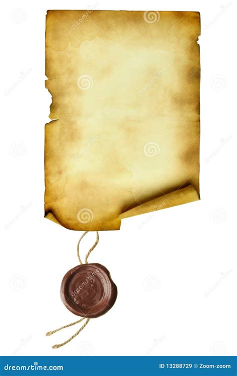 Scroll With Wax Seal Stock Image Image Of Credentials 13288729