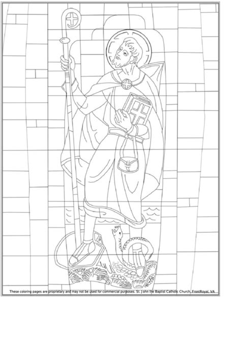 Catholic Saint Coloring Sheet Printable Pdf Download