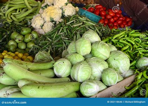 Fresh Vegetables On Market Stall Jaisalmer Rajasthan India Stock