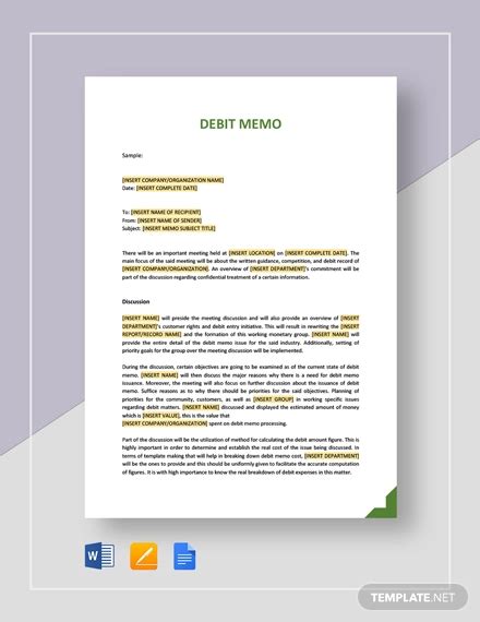 15 Debit Memo Templates Pdf Doc Excel Free And Premium Templates