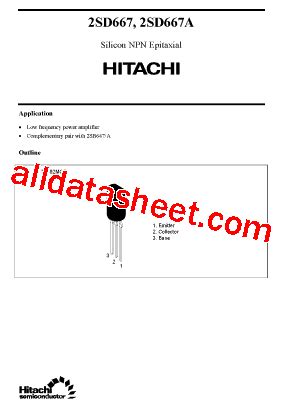 2SD667 Datasheet(PDF) - Hitachi Semiconductor