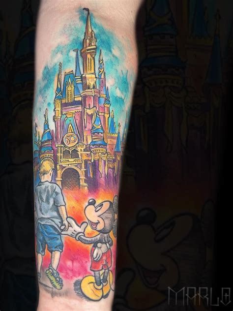 Disney Watercolor Color Sketchy Tattoo By Marlo Salvatierra