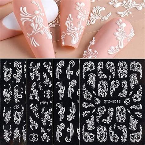 Amazon 5D Nail Art Stickers Decals Embossed Filigree Nail Design