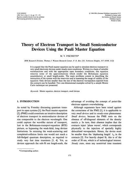 Pdf Erratum Theory Of Electron Transport In Small Semiconductor