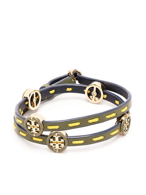 Tory Burch Miller Double Wrap Leather Bracelet Farfetch