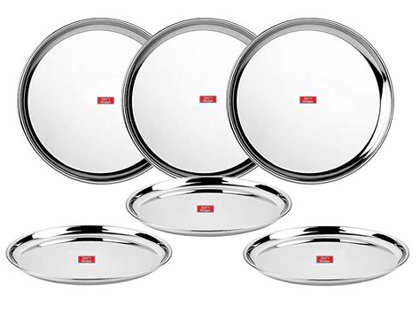 Buy Ajay S Shoppe Stainless Steel Plain Half Plate Snacks Plate With