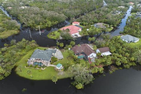 Consequences of Natural Disaster. Heavy Flood with High Water ...