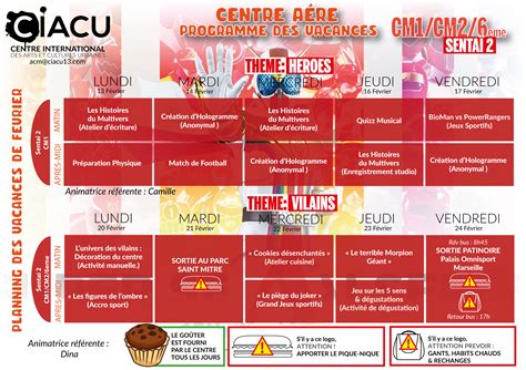 Centre A R Programme Des Vacances De F Vrier Cm Cm Eme