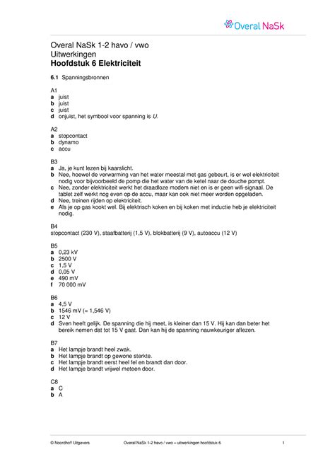 Overal Na Sk 1 2 HV H06 Uitwerkingen Overal NaSk 1 2 Havo Vwo