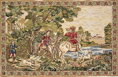 Caza Noble Renacimiento Tapices De Pared Mille Fleurs Tapestries