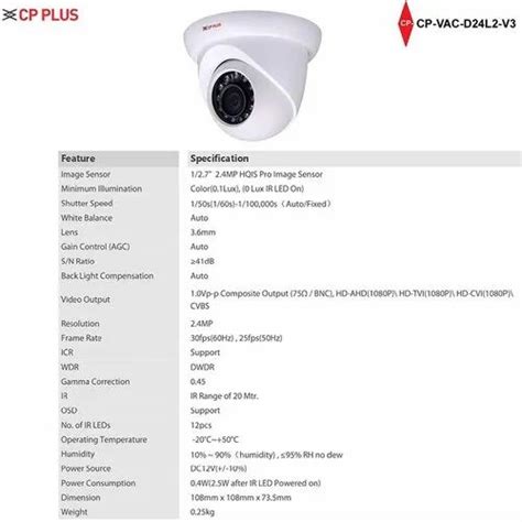 Domeindoor 24mp Cp Plus Cp Vac D24l2 V3 Cctv Camera At Rs 1150 In New Delhi