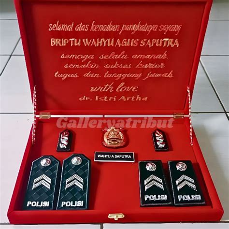 Jual Pangkat Briptu Polisi PDH PDU Plus Set Box Sepaket Custom