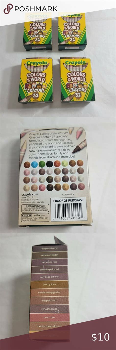 Crayola Set Of 4 Colors Of The World Crayons 32 Count Skin Hair