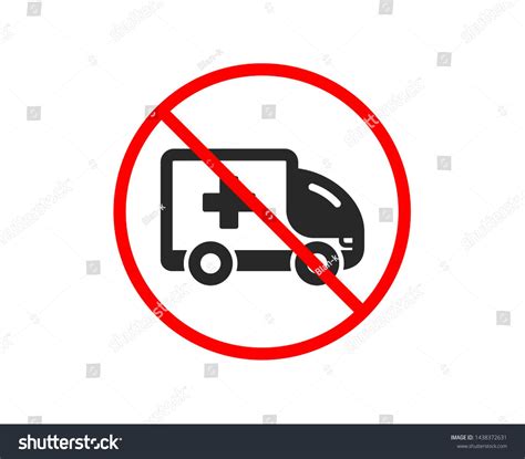 No Or Stop Ambulance Emergency Car Icon Hospital Transportation