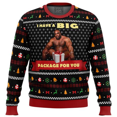 Big Package Barry Wood Meme Ugly Christmas Sweater - Anime Ape