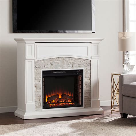 Sanstone Media Console with Electric Fireplace For TV's up to 45"White ...