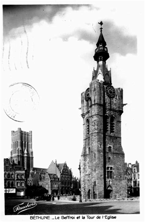 B Thune Beffroi Carte Postale Ancienne Et Vue D Hier Et Aujourd Hui