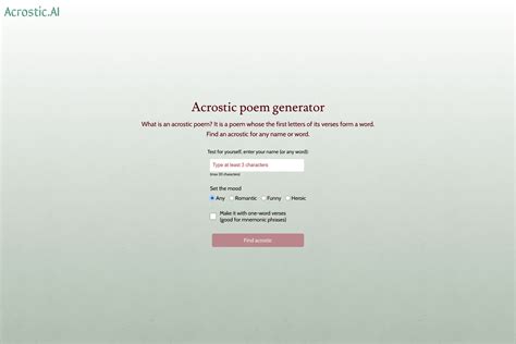 Acrostic poem generator